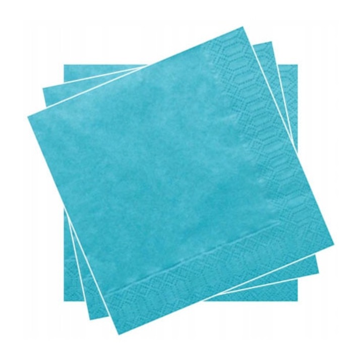Servetele de hartie 3-straturi POL-MAK, set 20 buc, turcoaz, 33x33cm