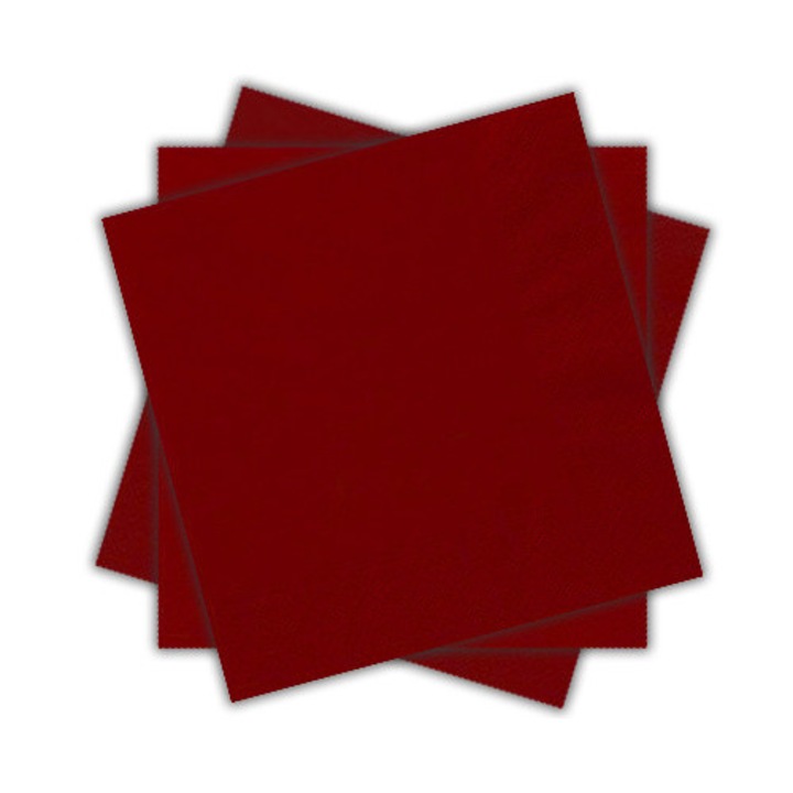 Servetele de hartie 3-straturi, POL-MAK, 20 buc, bordo, 33x33cm