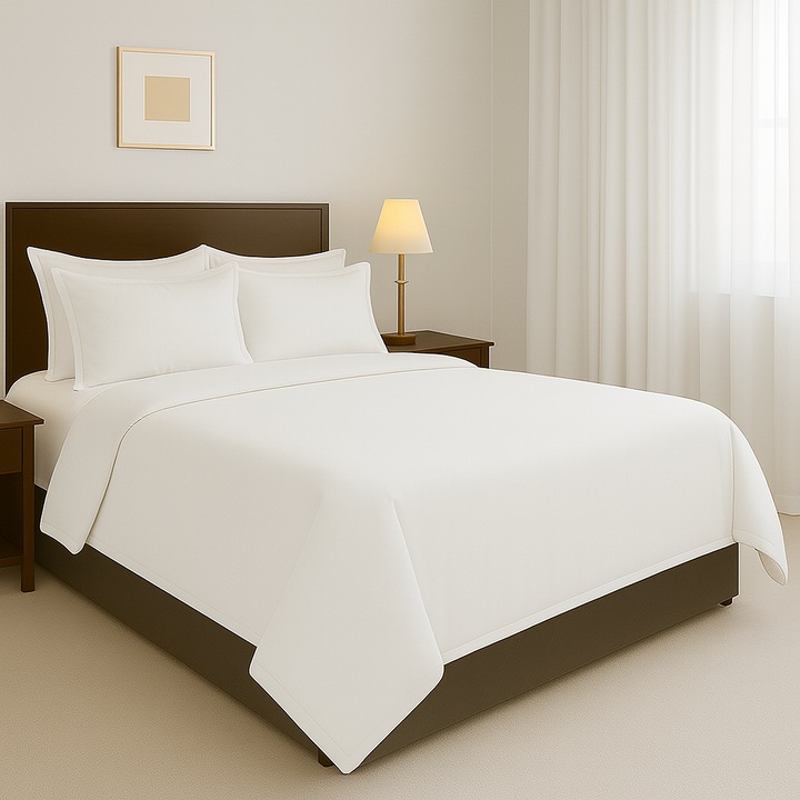 Lenjerie de pat Mador Ranforce Uni, 100% bumbac, set complet king size, 260x240cm, multicolor