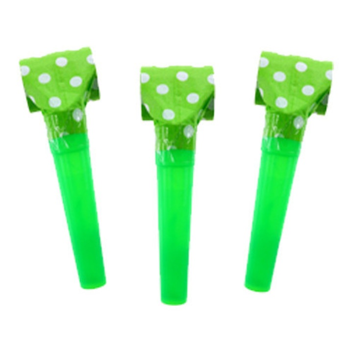 Свирки за парти, GoDan, от хартия, 6 броя, зелени