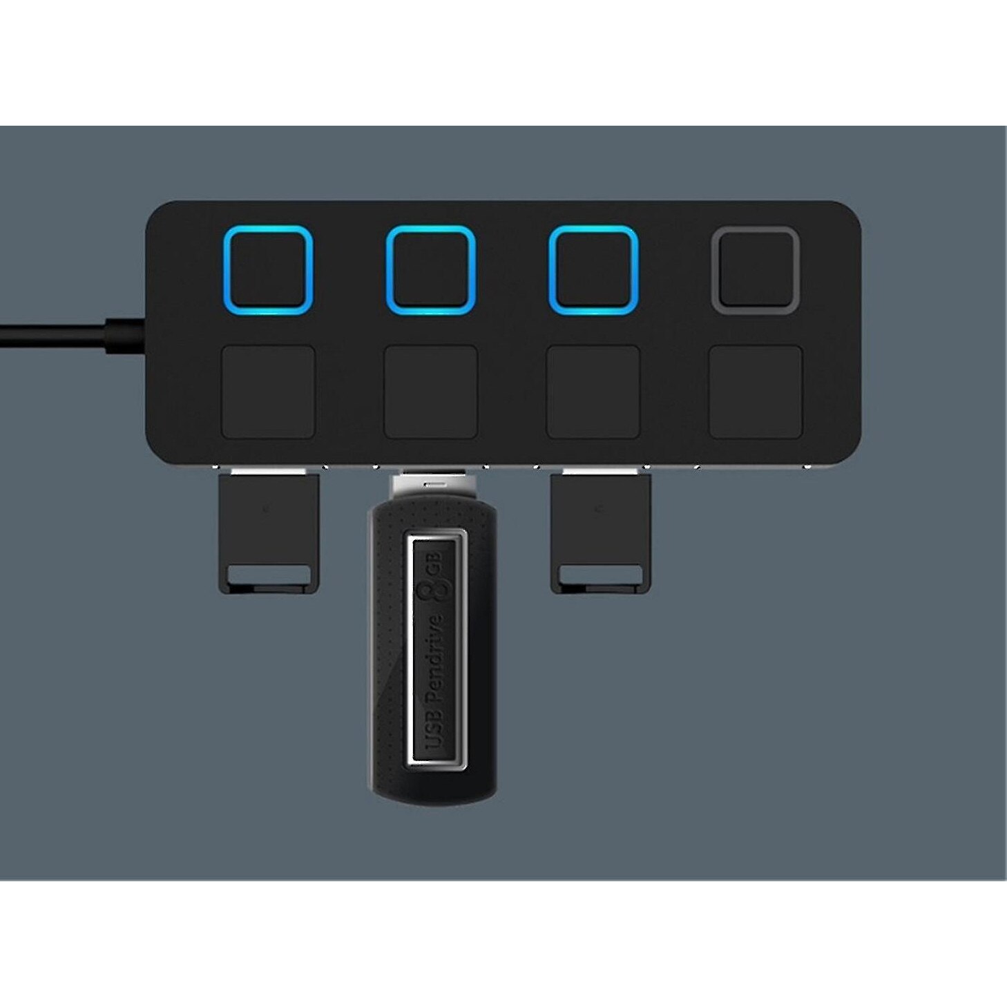 Hub USB 4 Porturi NIUNIU, 3.0, alimentat, adaptor, culoare neagra
