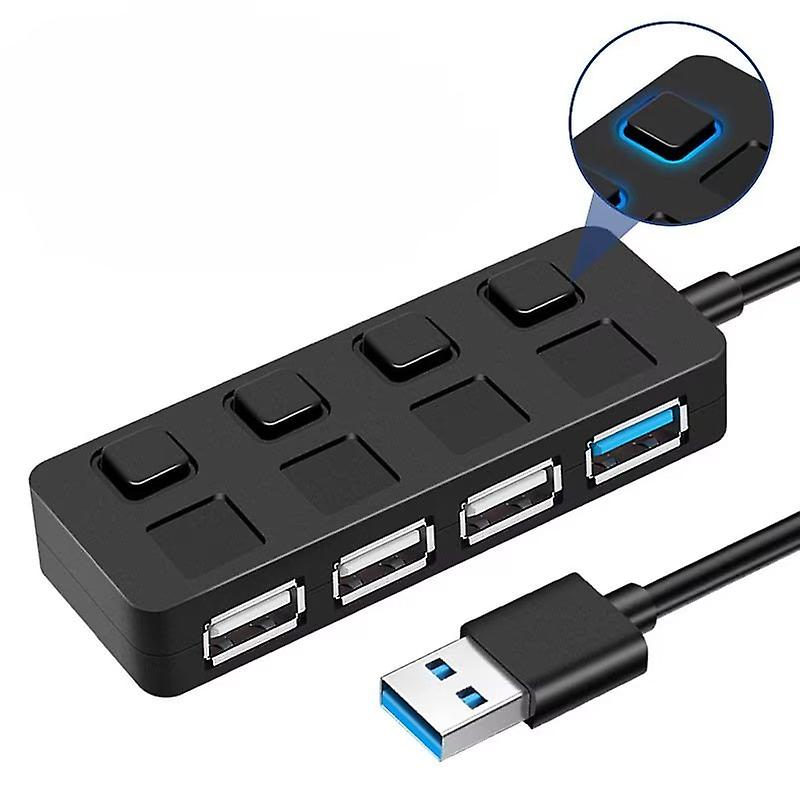 refomed×ccu Hub USB 4 Porturi NIUNIU, 3.0, alimentat, adaptor, culoare neagra
