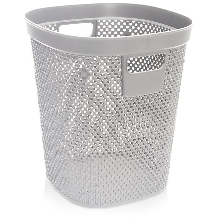 Cos de gunoi Hobby Life, 12,5 l, gri, 26,5x26,5x30 cm