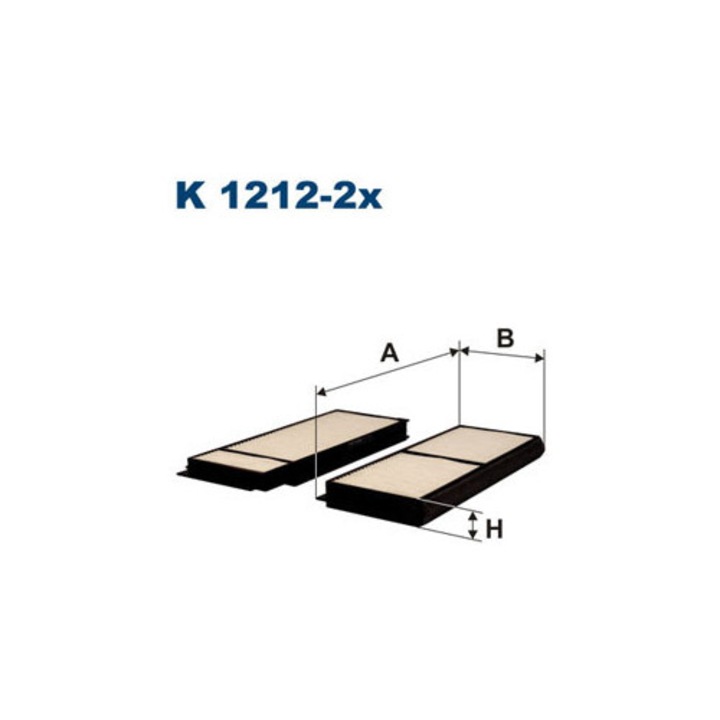 FILTRON K1212-2X utastérszűrő, 236x96x22mm, a jármű levegőjének tisztítására