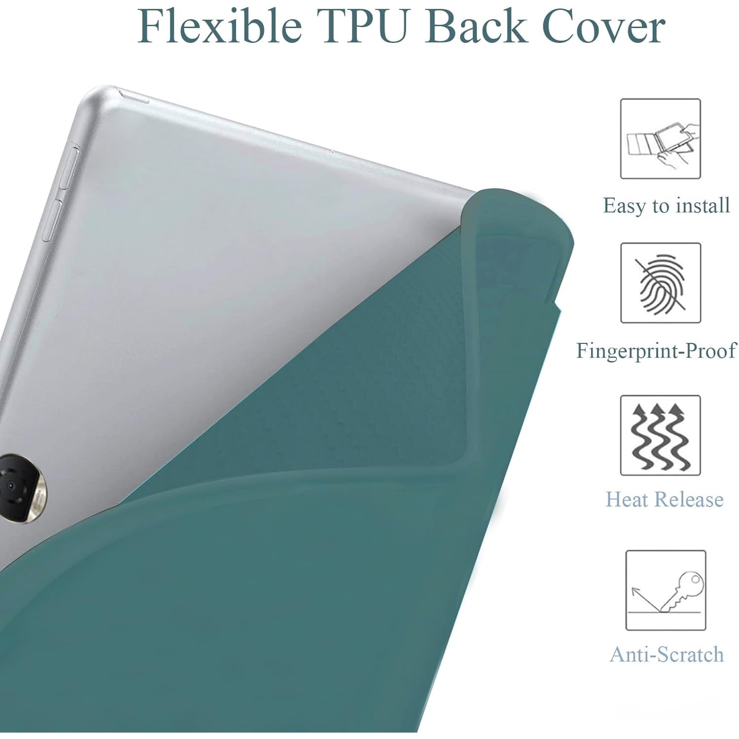Husa Ultra Slim, Revomag, pentru tableta OnePlus Pad Lite/Oppo Pad SE 11" , Silicon, Verde Marin