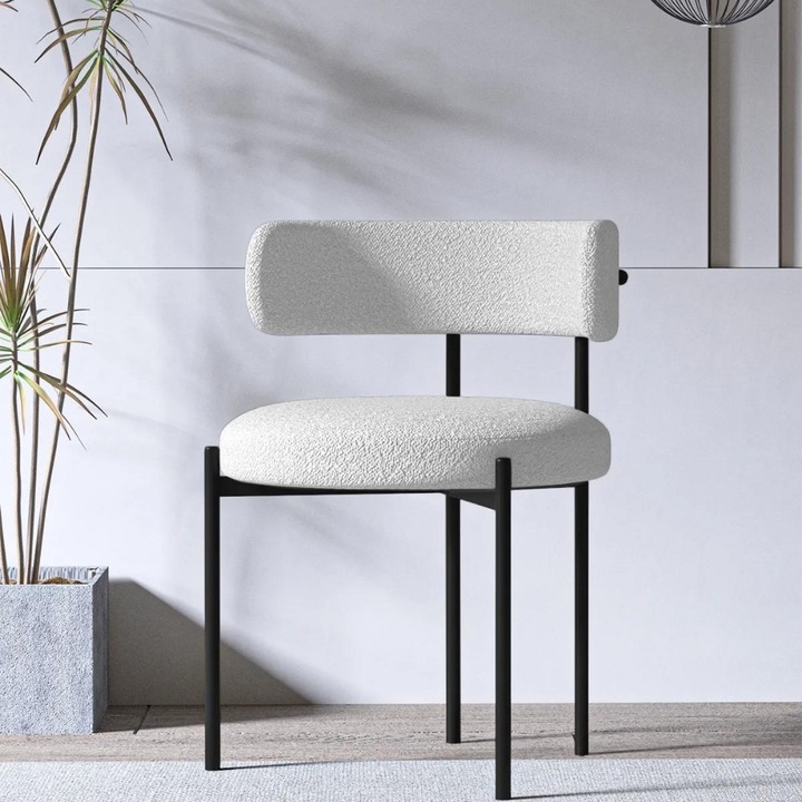 Scaun Tedy, Desire, cadru metalic, material textil, 46x43x83cm