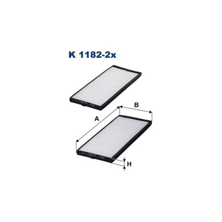 FILTRON K1182-2X utastérszűrő, 255x100x12mm, szennyezőanyagok elleni védelem