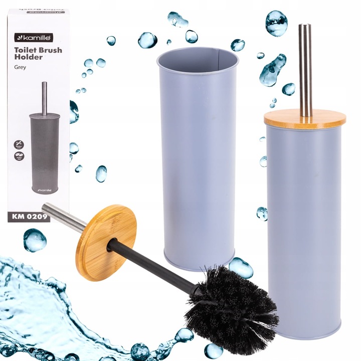 Perie WC cu stativ liber Kamille – tub metalic/stil minimalist