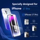 Закалено стъклено фолио за iPhone 17 Pro [2 броя], защита на екрана против надраскване [6.3 инча], с кърпички за еднократна употреба