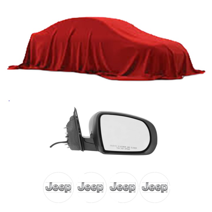Oglinda Completa Dreapta JEEP CHEROKEE KL din 2013-2018, auto, Reglaj Electric, 4 stickere auto cu JEEP