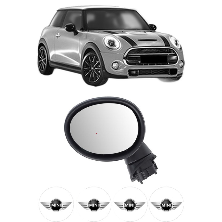 Oglinda Completa Stanga MINI MINI (F56) din 2013-2020, auto, Reglaj Electric, 4 stickere auto cu MINI