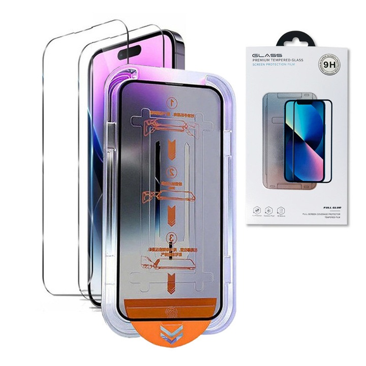 2 db védőfólia Samsung Galaxy A16, A26-hoz, ujjlenyomatmentes, automata telepítőkészlettel