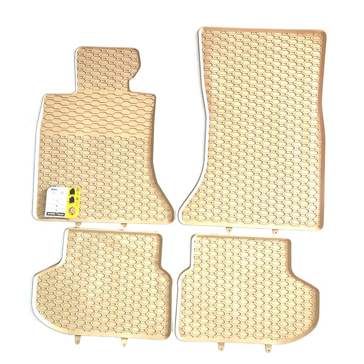 Set covorase auto, Geyer & Hosaja, bej/crem, cauciuc, 4 piese, pentru BMW S5 F10 F11