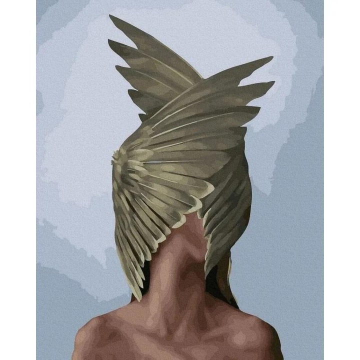 Set pictura dupa numere, Twoje Hobby, Fata cu vultur, 40x50cm, 25 culori