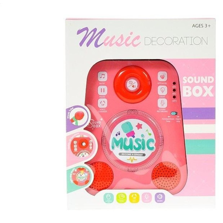 Karaoke zenei állomással, ADAR, 1 mikrofon, fényekkel, elemes