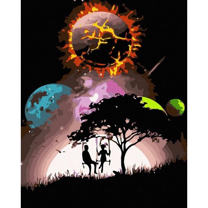 Set de pictura dupa numere, Twoje Hobby, peisaj fantastic, 25 culori, dificultate 3