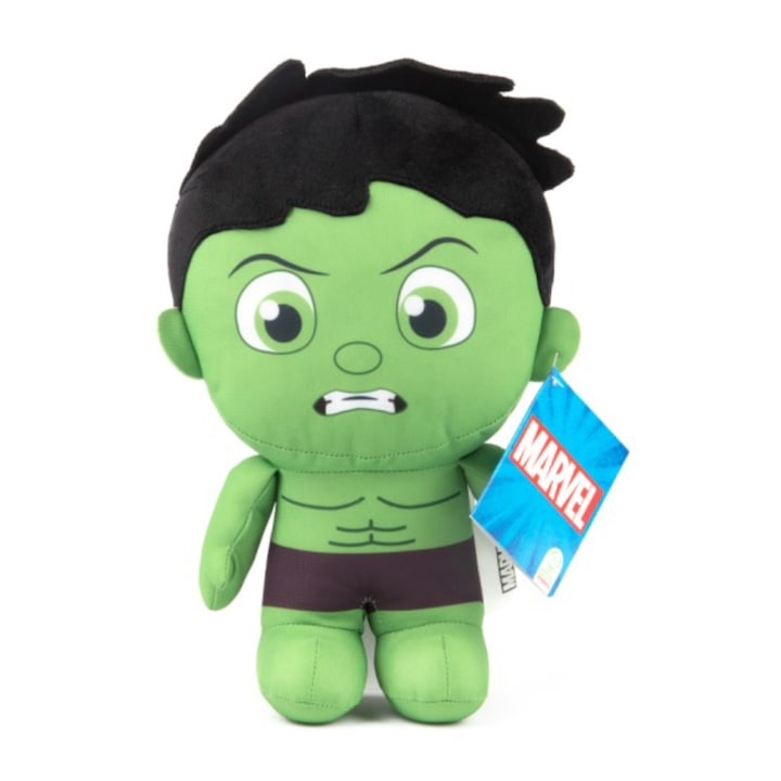 Plus Marvel Hulk cu Sunete, 27 Cm, Original Lil’ Bodz, Jucarie Interactiva si Sigura pentru Copii