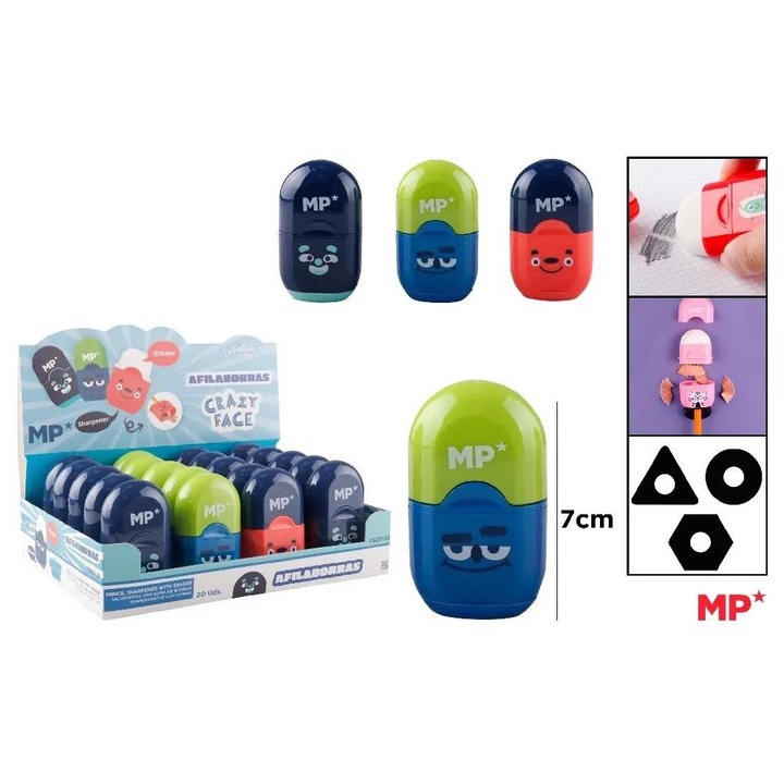 Dupla hegyező tartállyal és fedéllel, MP Main Paper, vegyes modellek