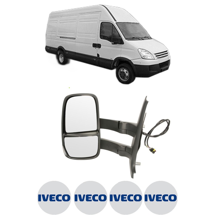 Oglinda Completa Stanga IVECO DAILY IV Van din 2006-2012, auto, Reglaj Electric, 4 stickere auto cu IVECO