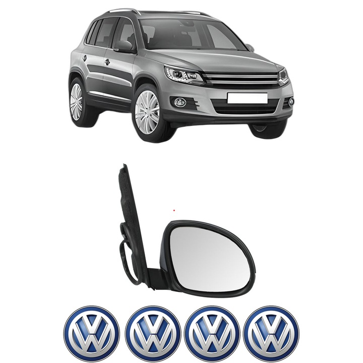 Oglinda Completa Dreapta Volkswagen TIGUAN (5N_) din 2007-2018, auto, Reglaj Electric, 4 stickere auto cu Volkswagen