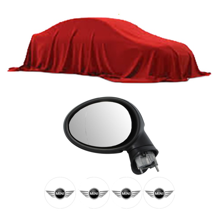 Oglinda Completa Stanga MINI MINI CLUBMAN R55 din 2007-2014, auto, Reglaj Electric, 4 stickere auto cu MINI