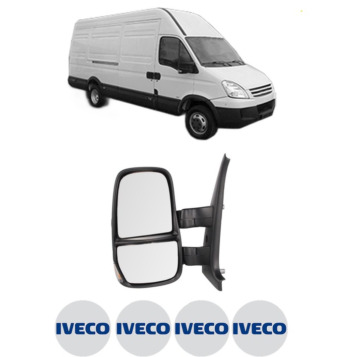 Oglinda Completa Stanga IVECO DAILY IV Van din 2006-2012, auto, Reglaj Manual, 4 stickere auto cu IVECO