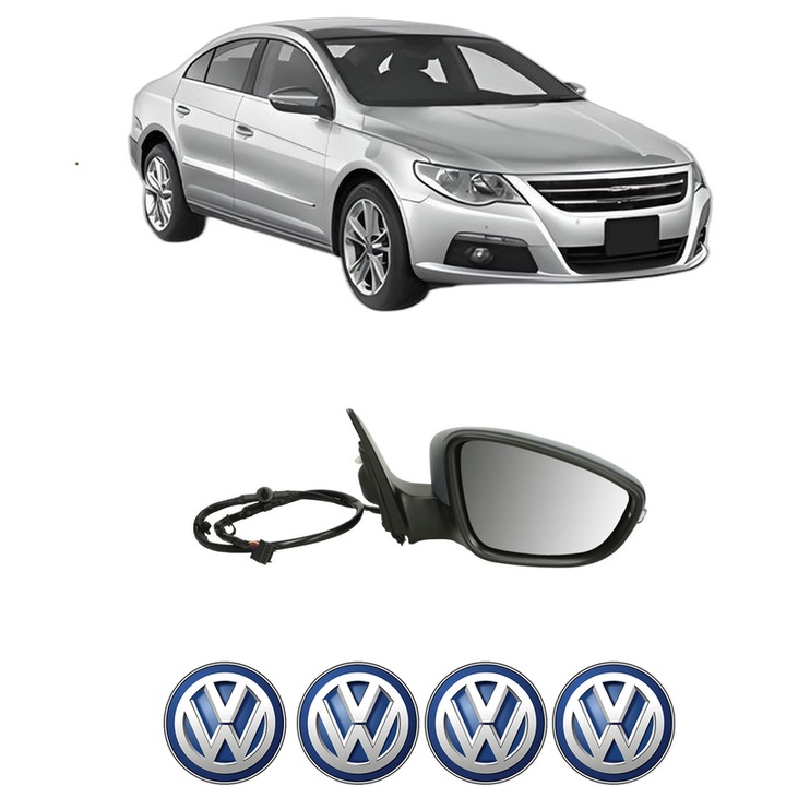 Oglinda Completa Dreapta Volkswagen PASSAT CC B6 (357) din 2008-2012, auto, Reglaj Electric, 4 stickere auto cu Volkswagen