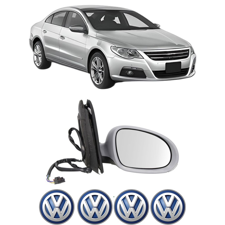 Oglinda Completa Dreapta Volkswagen PASSAT CC B6 (357) din 2008-2012, auto, Reglaj Electric, 4 stickere auto cu Volkswagen