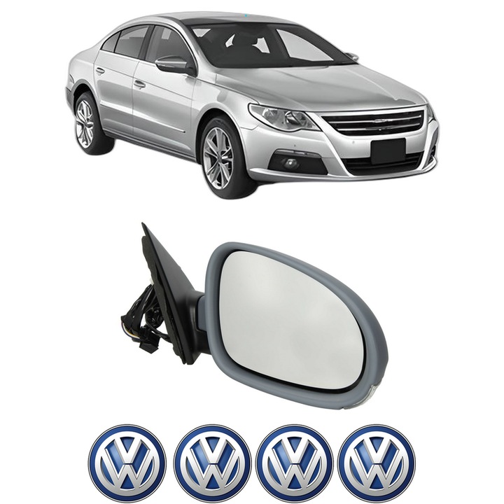 Oglinda Completa Dreapta Volkswagen PASSAT CC B6 (357) din 2008-2012, auto, Reglaj Electric, 4 stickere auto cu Volkswagen
