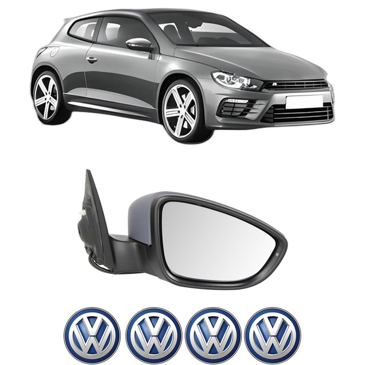 Oglinda Completa Dreapta Volkswagen SCIROCCO din 1974-2017, auto, Reglaj Electric, 4 stickere auto cu Volkswagen