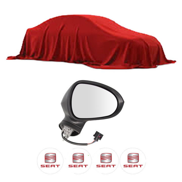 Oglinda Completa Dreapta SEAT LEON 1M din 1999-2020, auto, Reglaj Electric, 4 stickere auto cu SEAT