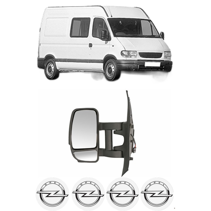Oglinda Completa Stanga OPEL MOVANO din 1998-2023, auto, Reglaj Electric, 4 stickere auto cu OPEL