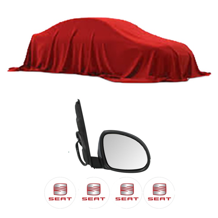 Oglinda Completa Dreapta SEAT ALHAMBRA 7M din 1995-2015, auto, Reglaj Electric, 4 stickere auto cu SEAT