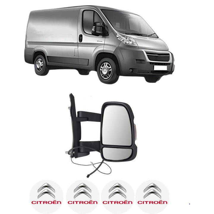 Oglinda Completa Dreapta CITROEN JUMPER II Van din 2006-2023, auto, Reglaj Electric, 4 stickere auto cu CITROEN