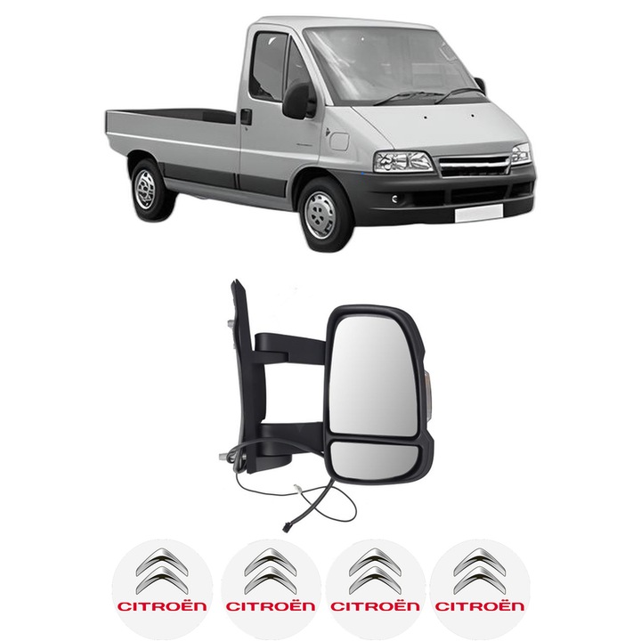 Oglinda Completa Dreapta CITROEN JUMPER din 1994-2018, auto, Reglaj Electric, 4 stickere auto cu CITROEN