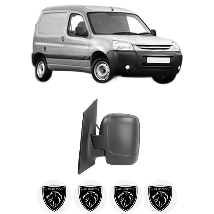 Oglinda Completa Stanga PEUGEOT PARTNER Box Body/MPV din 2008-2016, auto, Reglaj Electric, 4 stickere auto cu PEUGEOT