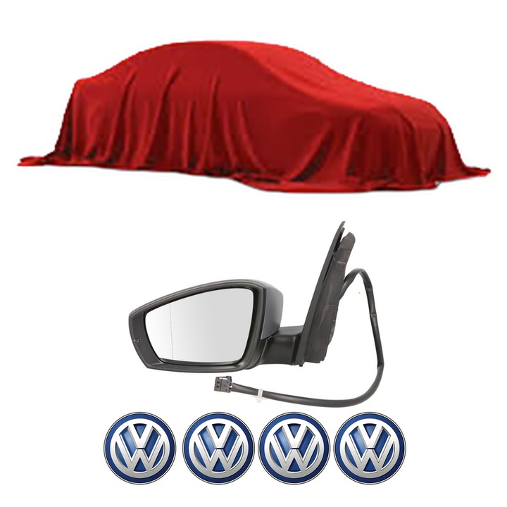 Oglinda Completa Stanga Volkswagen POLO III 6N1 din 1994-2021, auto, Reglaj Electric, 4 stickere auto cu Volkswagen