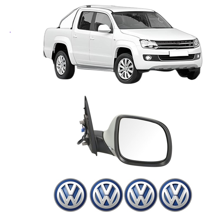 Oglinda Completa Dreapta Volkswagen AMAROK (2HA, 2HB, S1B, S6B, S7A, S7B, AGD) din 2010-2022, auto, Reglaj Electric, 4 stickere auto cu Volkswagen