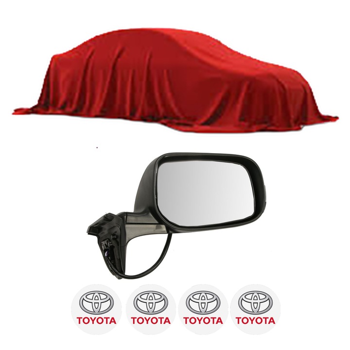 Oglinda Completa Dreapta TOYOTA AURIS E15 din 2007-2018, auto, Reglaj Electric, 4 stickere auto cu TOYOTA