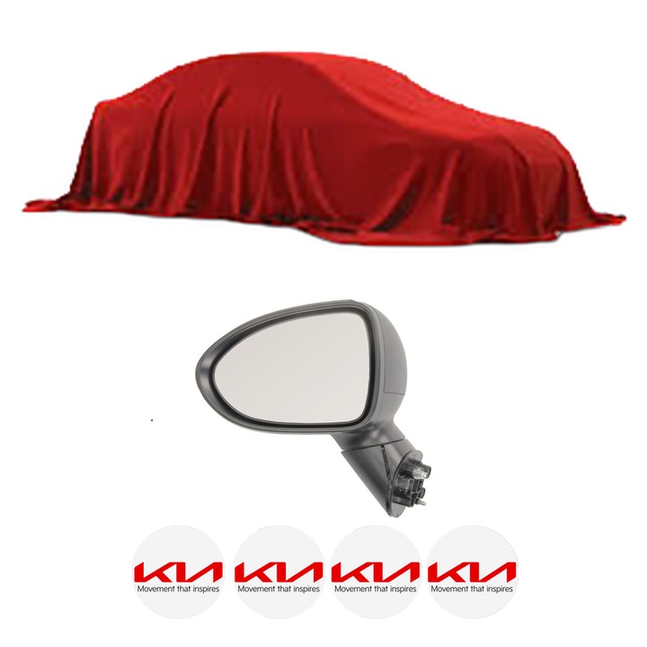 Oglinda Completa Stanga KIA RIO II JB din 2005-2017, auto, Reglaj Electric, 4 stickere auto cu KIA