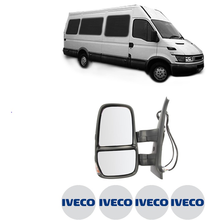 Oglinda Completa Stanga IVECO DAILY din 1999-2019, auto, Reglaj Electric, 4 stickere auto cu IVECO