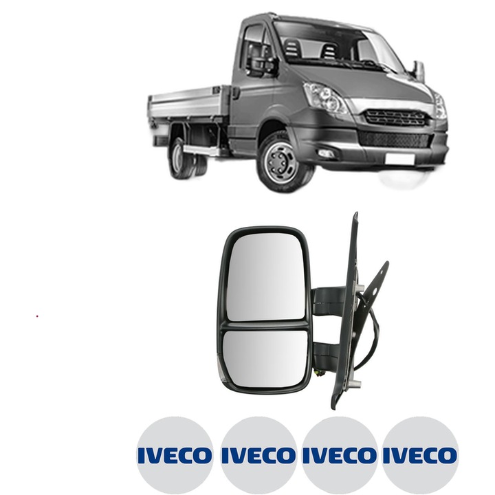 Oglinda Completa Stanga IVECO DAILY V Platform/Chassis din 2011-2014, auto, Reglaj Electric, 4 stickere auto cu IVECO