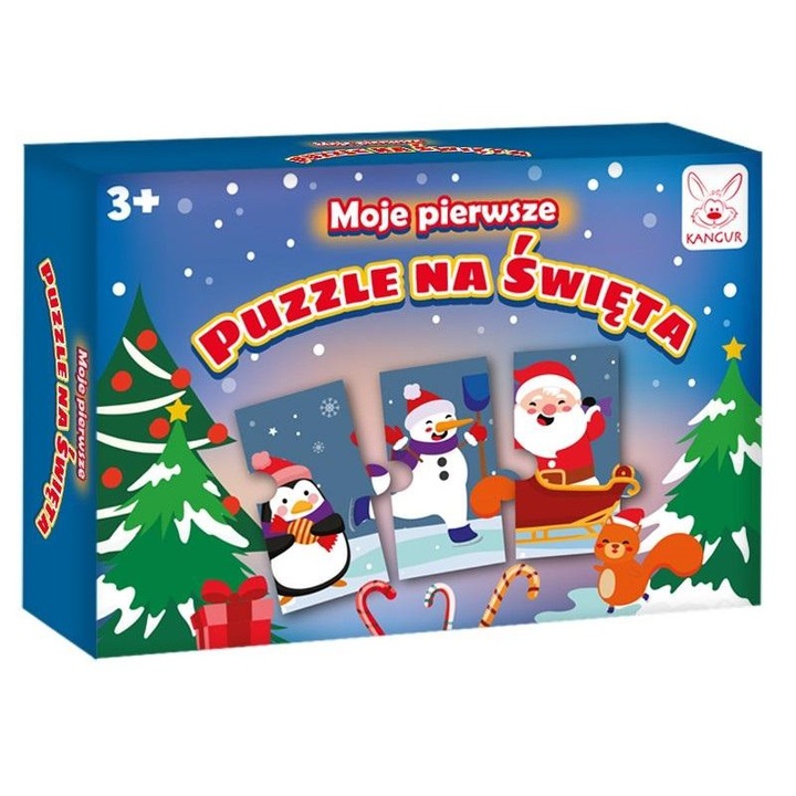 Puzzle KANGUR Első karácsonyi puzzle-m, 12 darab, 80+ cm, többszínű