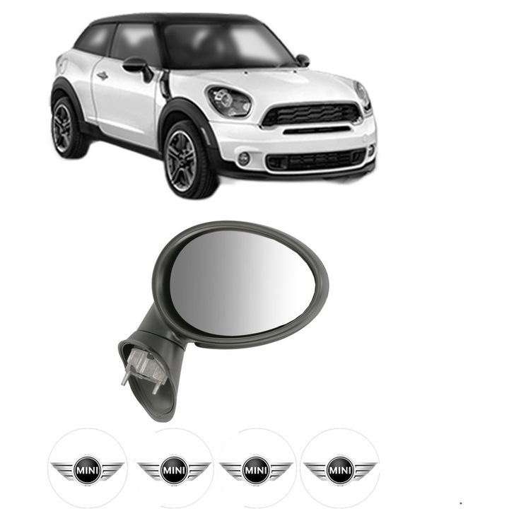Oglinda Completa Dreapta MINI MINI PACEMAN (R61) din 2012-2016, auto, Reglaj Electric, 4 stickere auto cu MINI