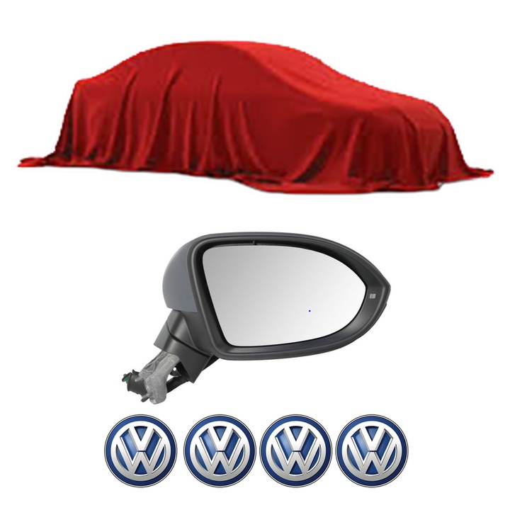 Oglinda Completa Dreapta Volkswagen PASSAT B3 din 1988-2023, auto, Reglaj Electric, 4 stickere auto cu Volkswagen