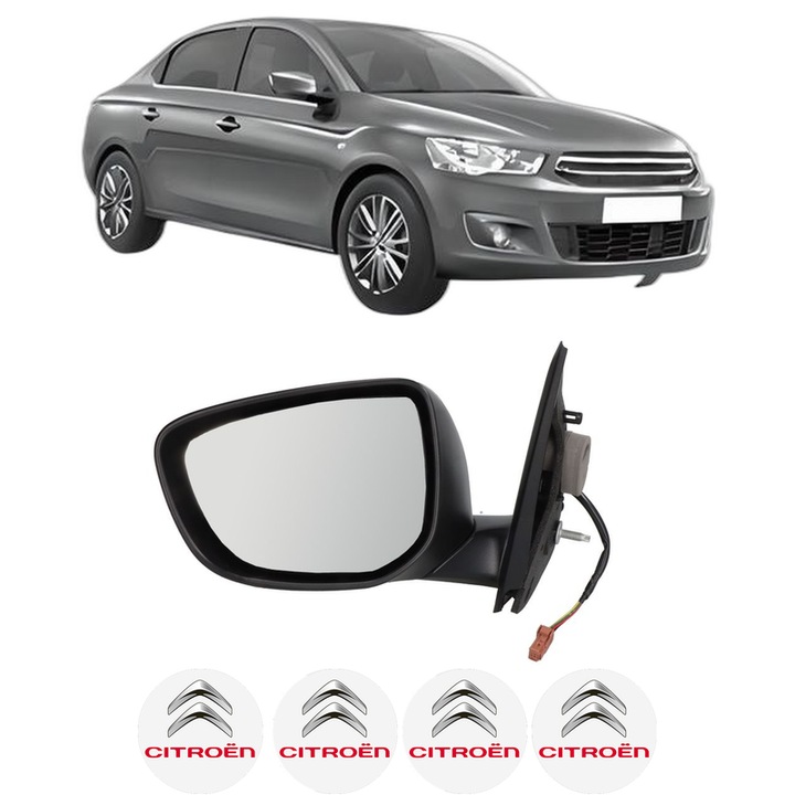 Oglinda Completa Stanga CITROEN C-ELYSEE (DD_) din 2012-2018, auto, Reglaj Electric, 4 stickere auto cu CITROEN