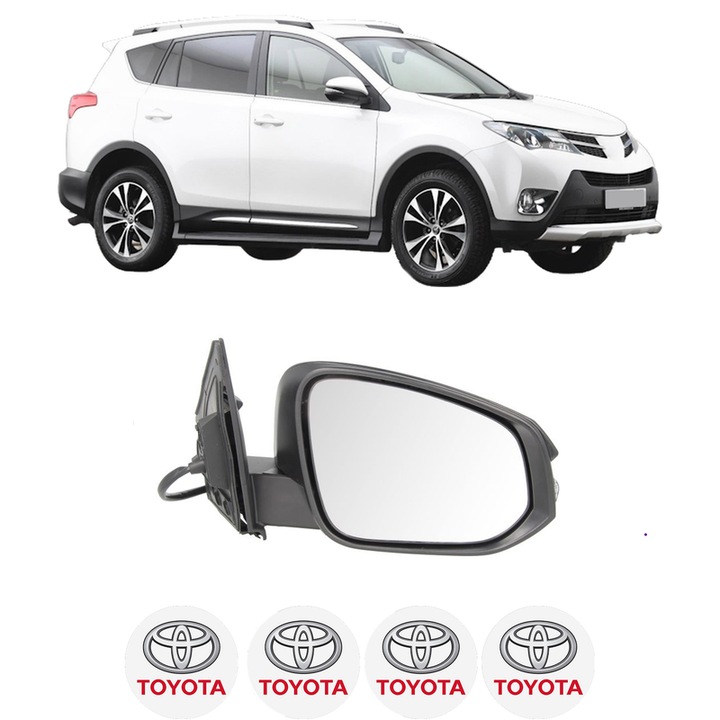 Oglinda Completa Dreapta TOYOTA RAV 4 IV VAN (_A4_) din 2012-2018, auto, Reglaj Electric, 4 stickere auto cu TOYOTA
