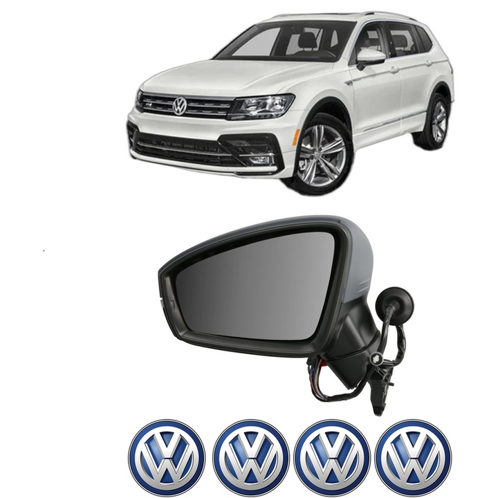 Oglinda Completa Stanga Volkswagen TIGUAN (AD1, AX1) din 2016-2024, auto, Reglaj Electric, 4 stickere auto cu Volkswagen
