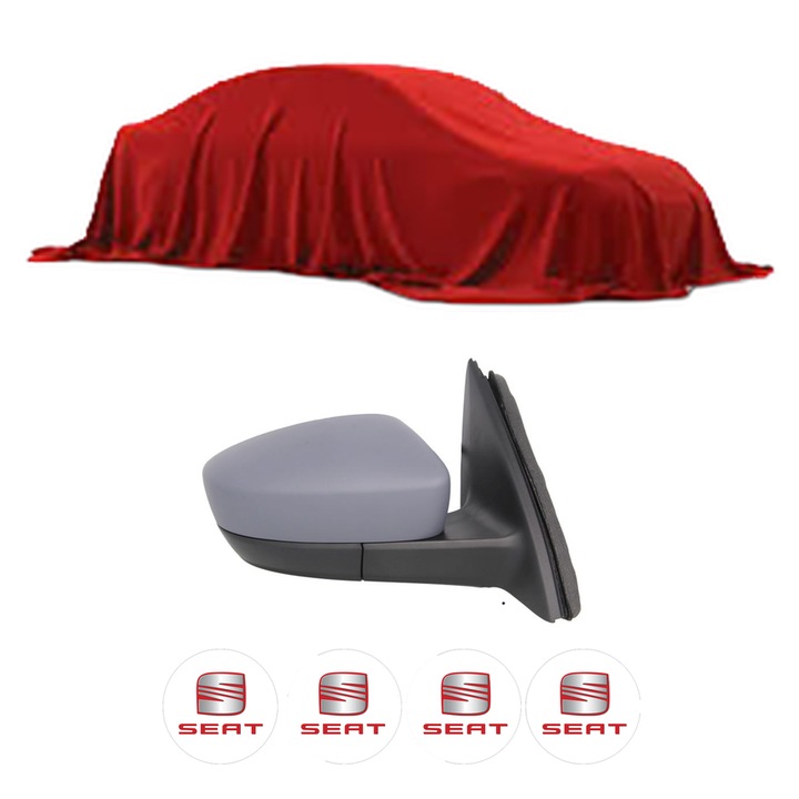 Oglinda Completa Dreapta SEAT TOLEDO II 1M din 1998-2018, auto, Reglaj Electric, 4 stickere auto cu SEAT