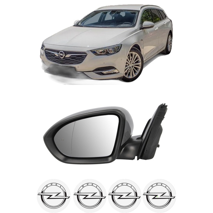 Oglinda Completa Stanga OPEL INSIGNIA B Country Tourer (Z18) din 2017-2018, auto, Reglaj Electric, 4 stickere auto cu OPEL